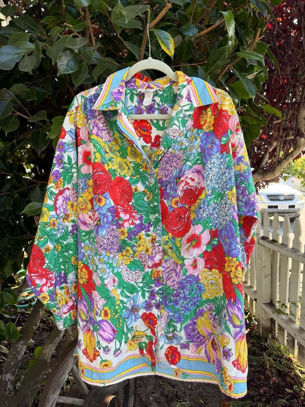 Anastasia Vintage Floral Pattern Button Down Long Sleeve Shirt